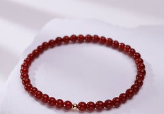Deep Red Carnelian Bead Necklace - Elegant Energy for Harmony & Prosperity