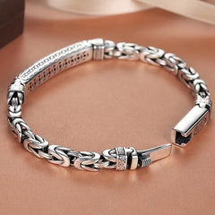 Men's Copper Casual Bracelet with Retro Peace Sign - Woven Chain Design for Energy Balance