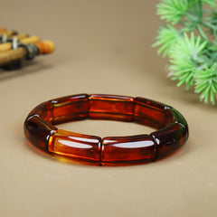 Boho Style Natural Blood Amber Bracelet - Unisex Valentine's Gift for Energy & Protection