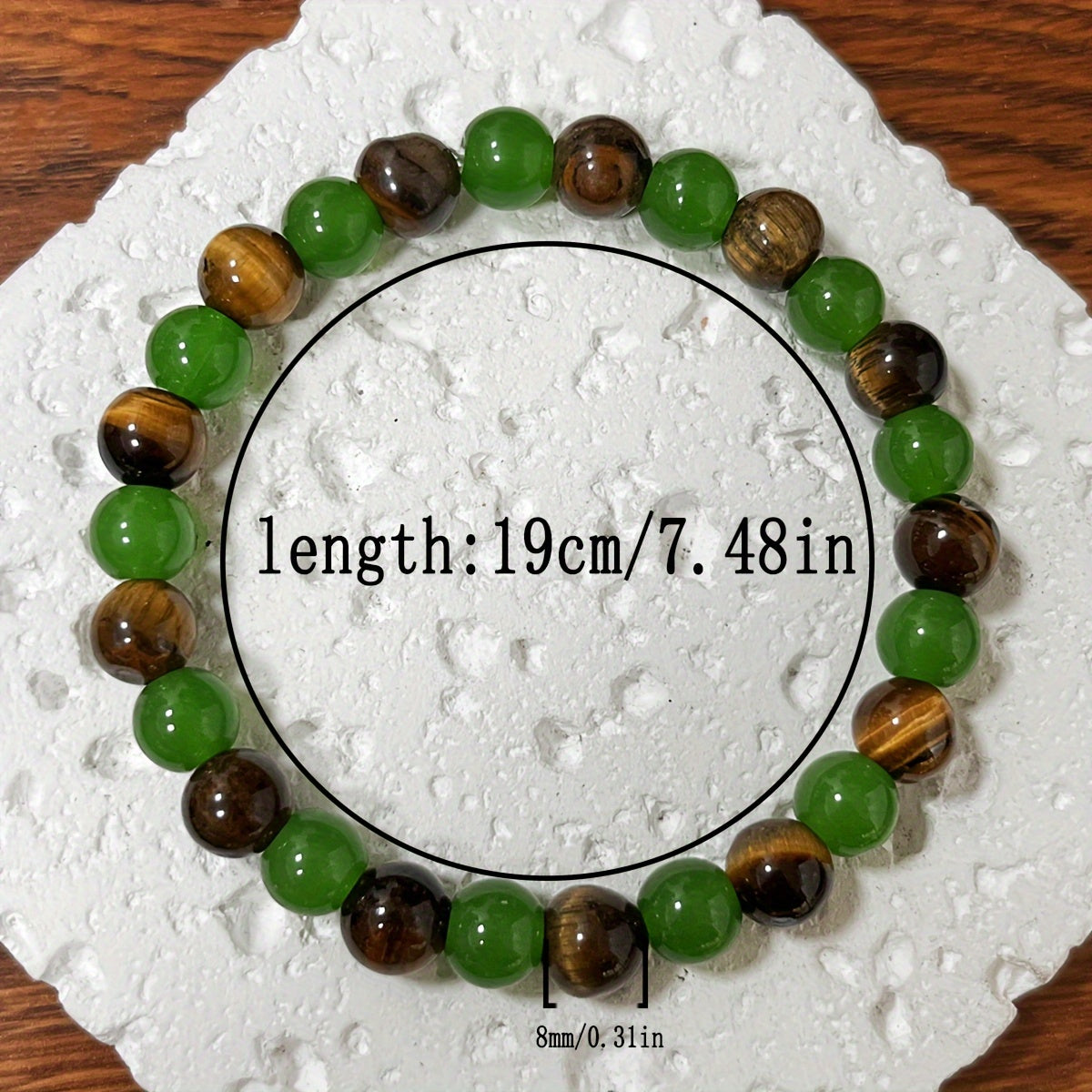 Natural Good Luck Bracelet - Tiger Eye & Green Aventurine for Wealth & Mindfulness