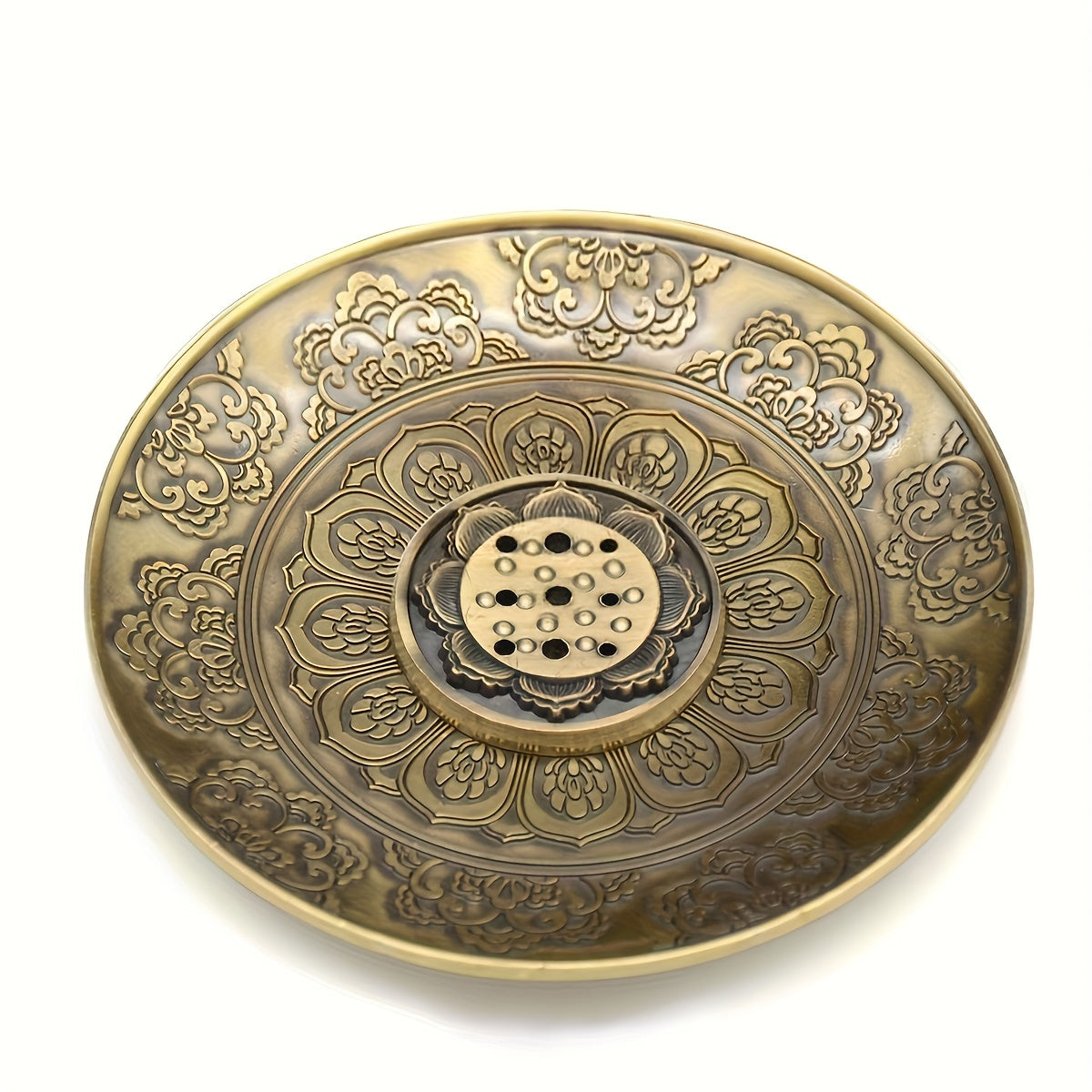 Elegant Zen Flower Incense Burner - Golden Buddhist Energy with Lotus Symbolism for Meditation