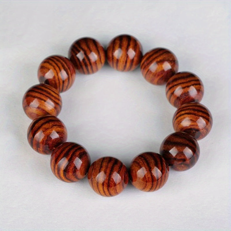 Natural Sandalwood Mala Bracelet - Spiritual Energy for Meditation & Harmony with Wooden Beads