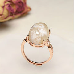 Elegant Cherry Natural Stone Ring for Beach Parties & Holidays with Spiritual Energy