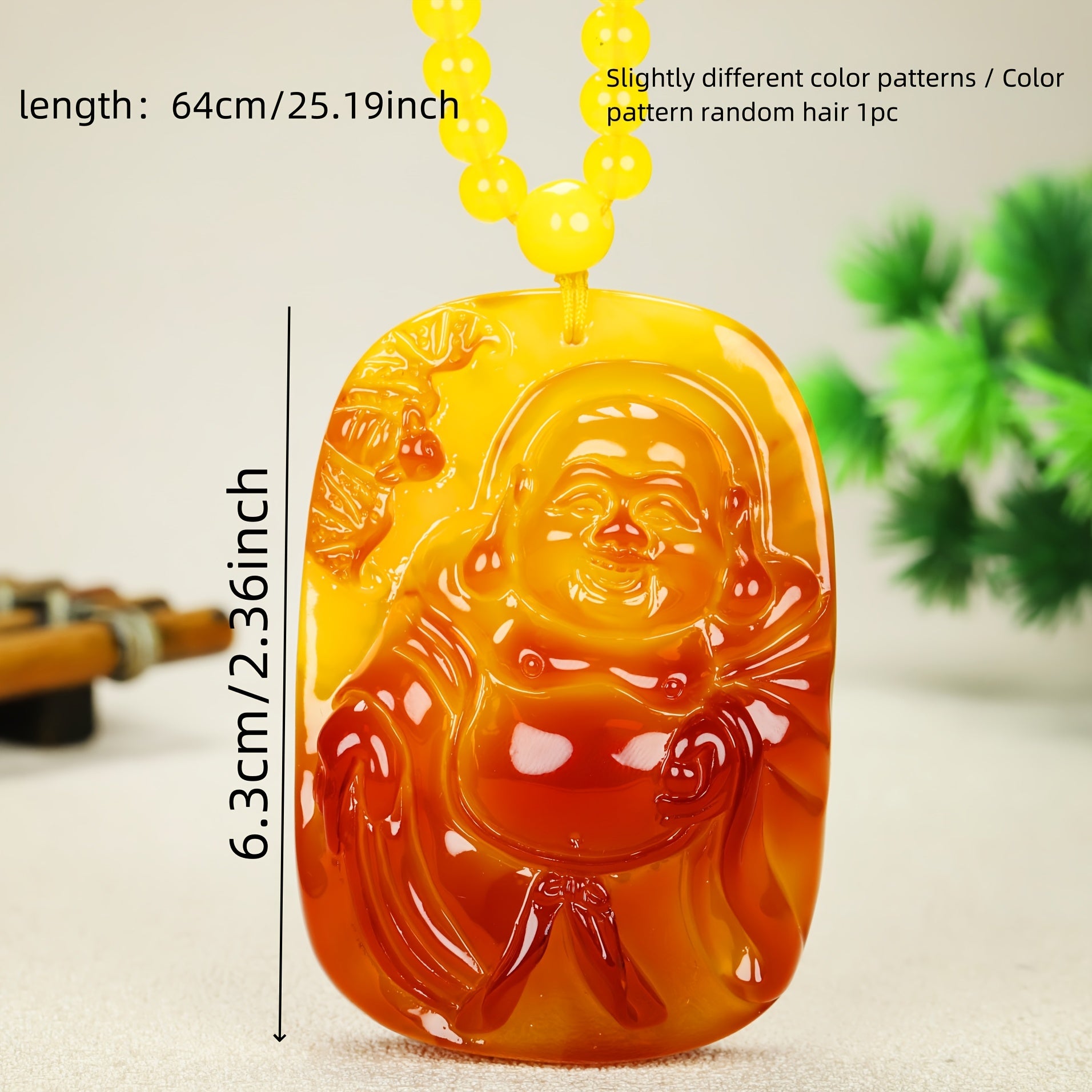 Elegant Vintage-Style Amber Character Pendant Necklace Handcrafted with Warmth & Spiritual Grounding for Meditation & Sweater Chains