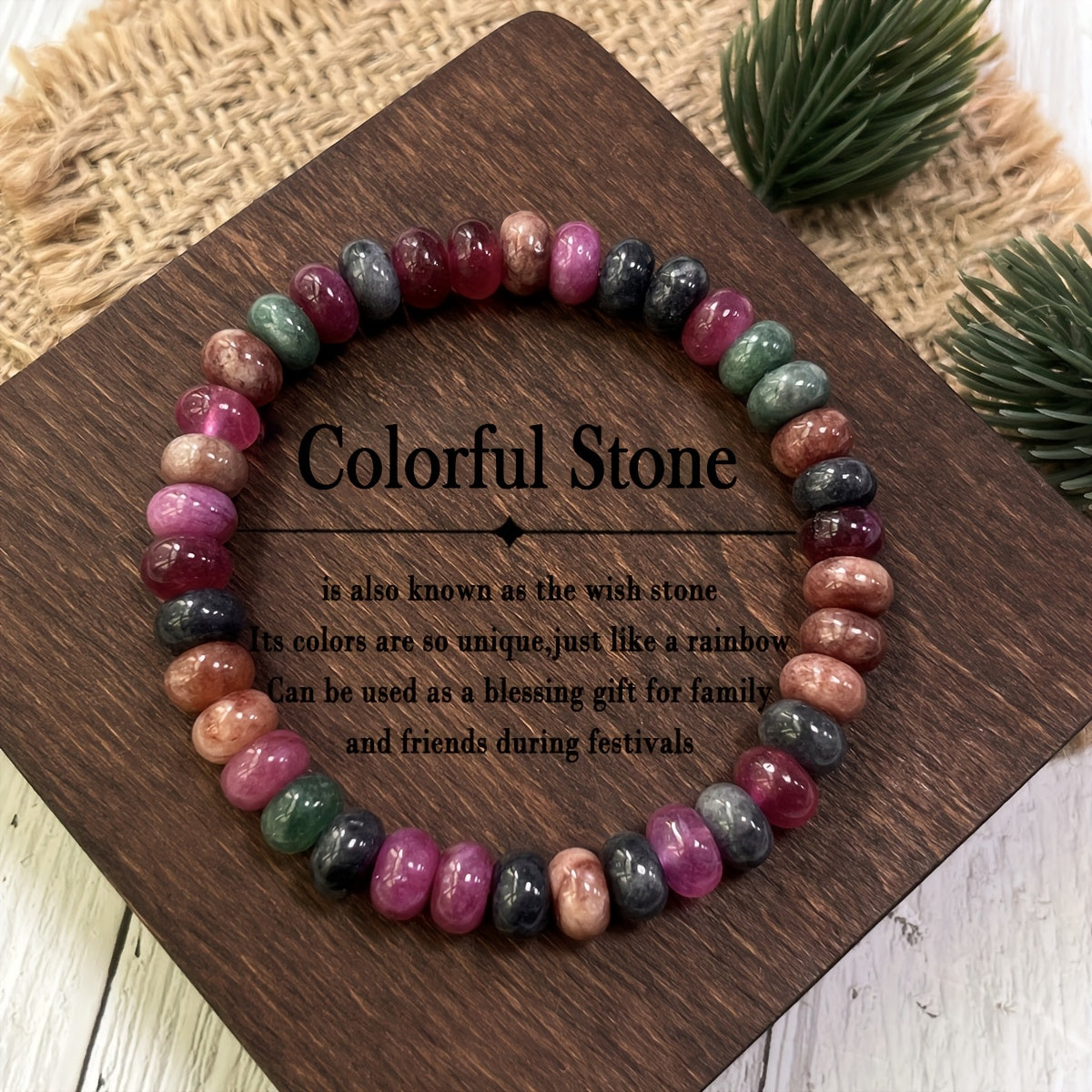 Handcrafted Multicolor Boho Bracelet for Inner Strength & Creativity - Natural Stone Energy Healing