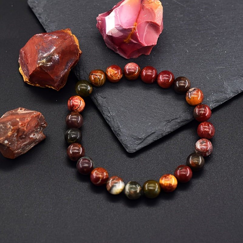 Fashionable Red Stone Bracelet - Natural Stone Charm for Daily Wear & Blessing Gifts