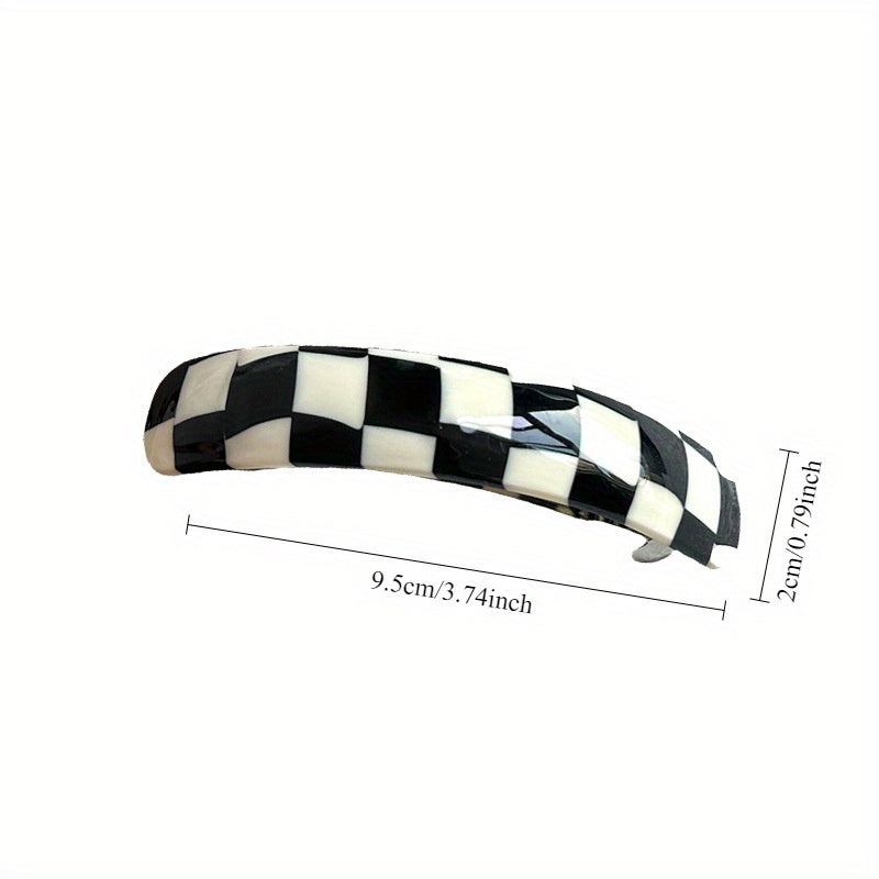 Vintage Checkered Hair Clip | Timeless Elegance & Energy Balance