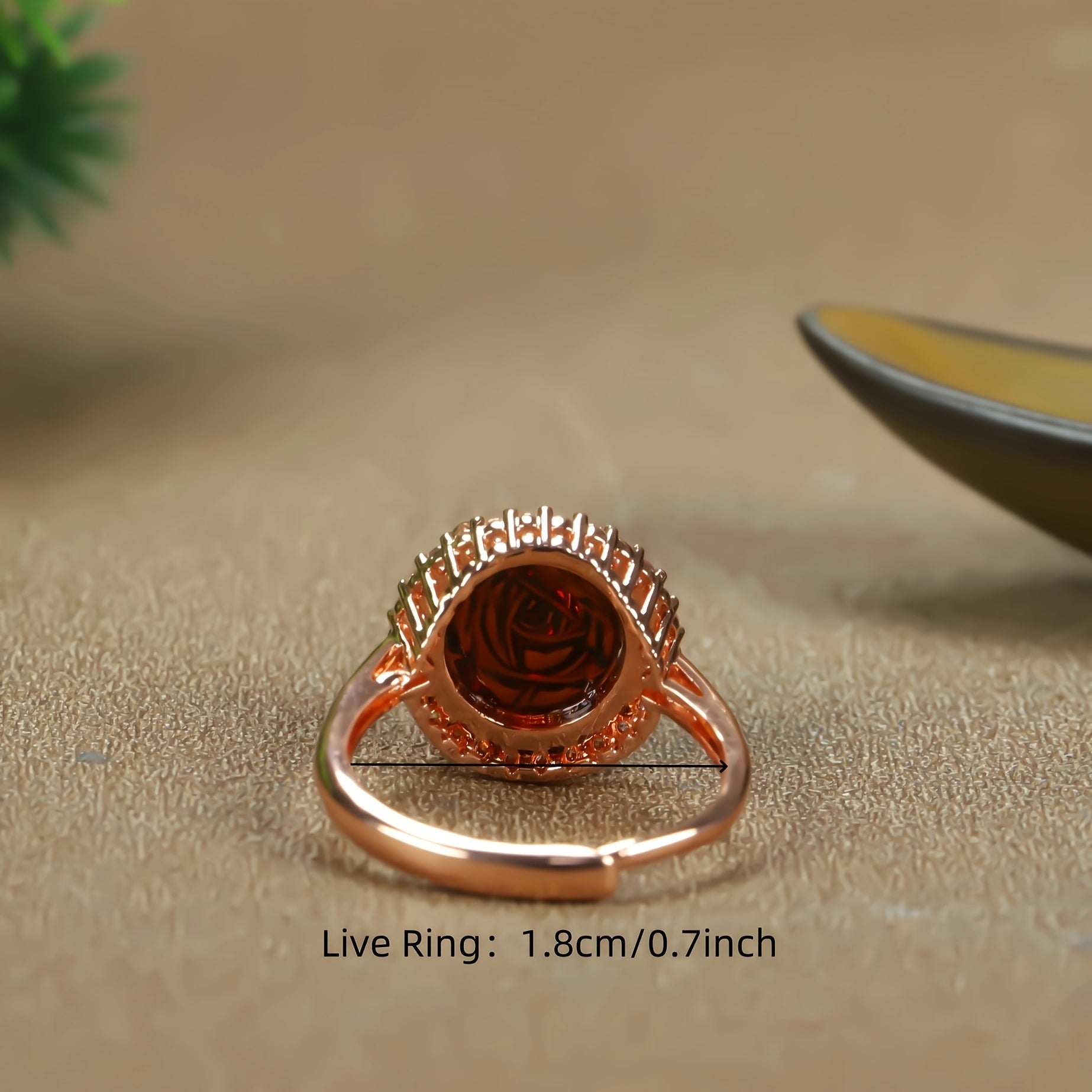 Elegant Vintage Rose Agate Adjustable Ring for Love & Emotional Balance, Handmade Gemstone Jewelry