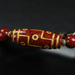 Tibetan Dzi Bead Bracelet for Protection & Luck - Vintage-Inspired Charm Jewelry