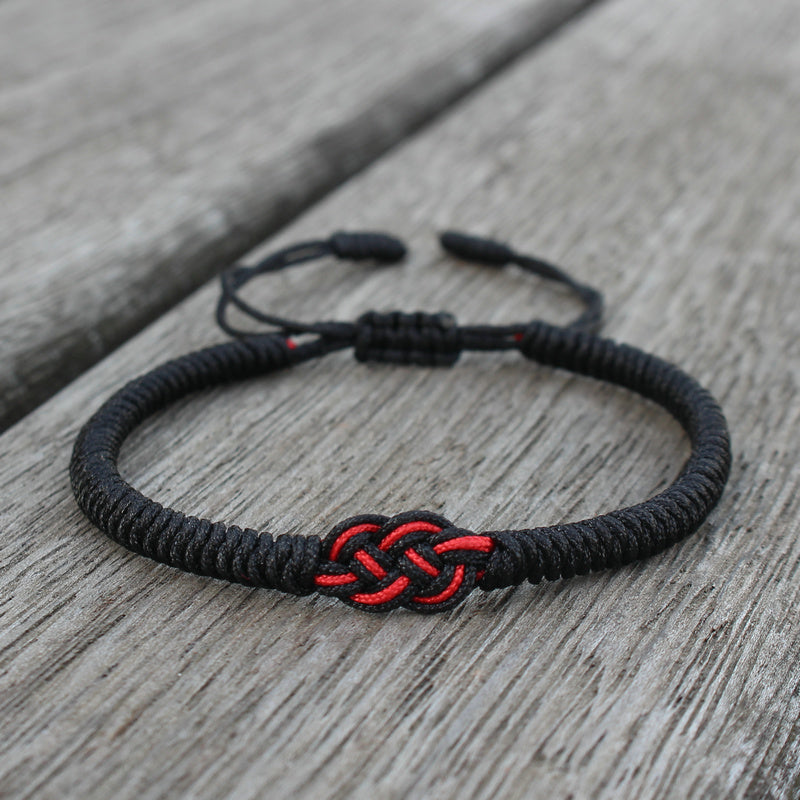 Handmade Woven Ethnic Heart Knot Red Rope Bracelet - Energy Boosting & Protection