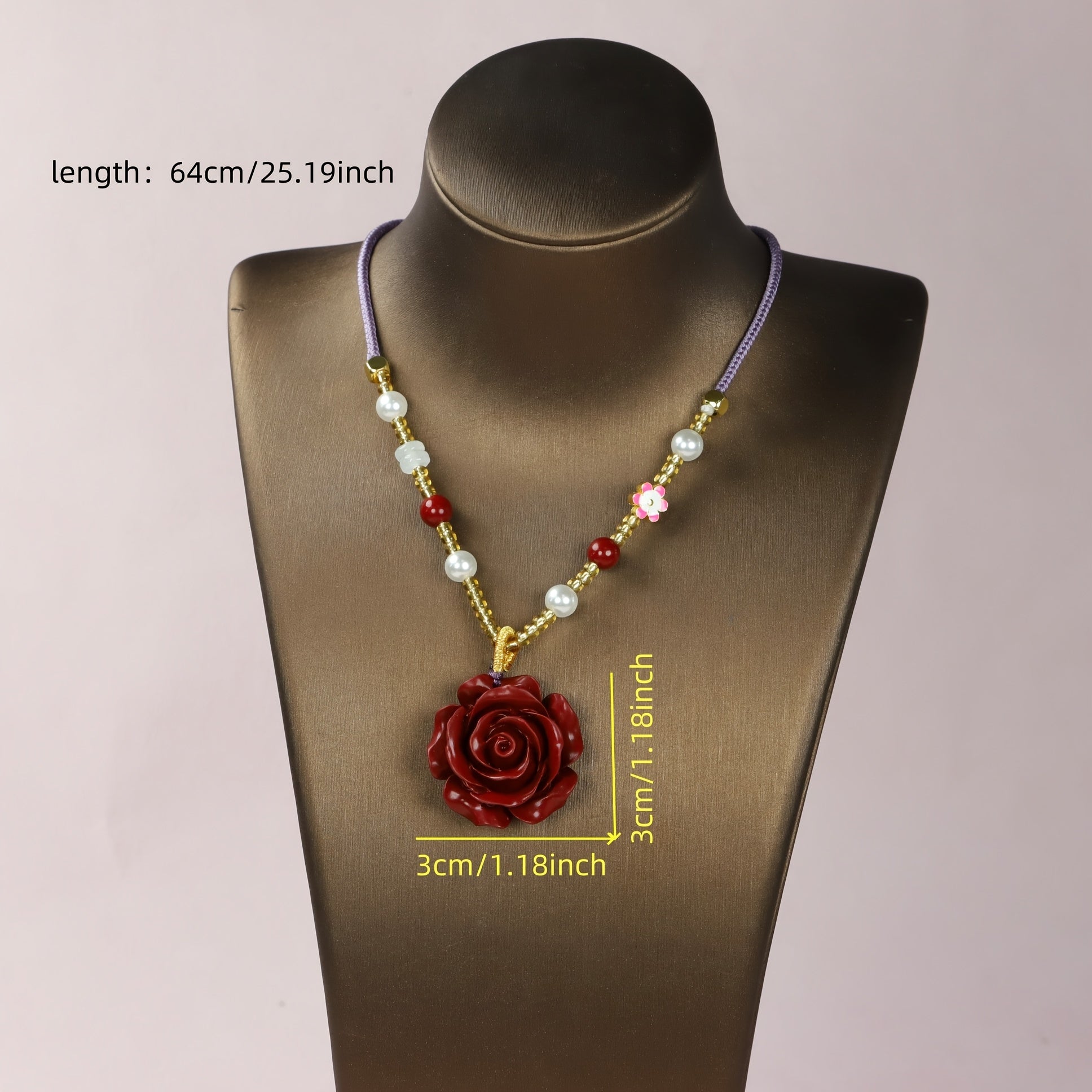 High-Content Cinnabar and Purple Golden Sand Rose Flower Carved Pendant for Eternal Love, Passion and Spiritual Protection