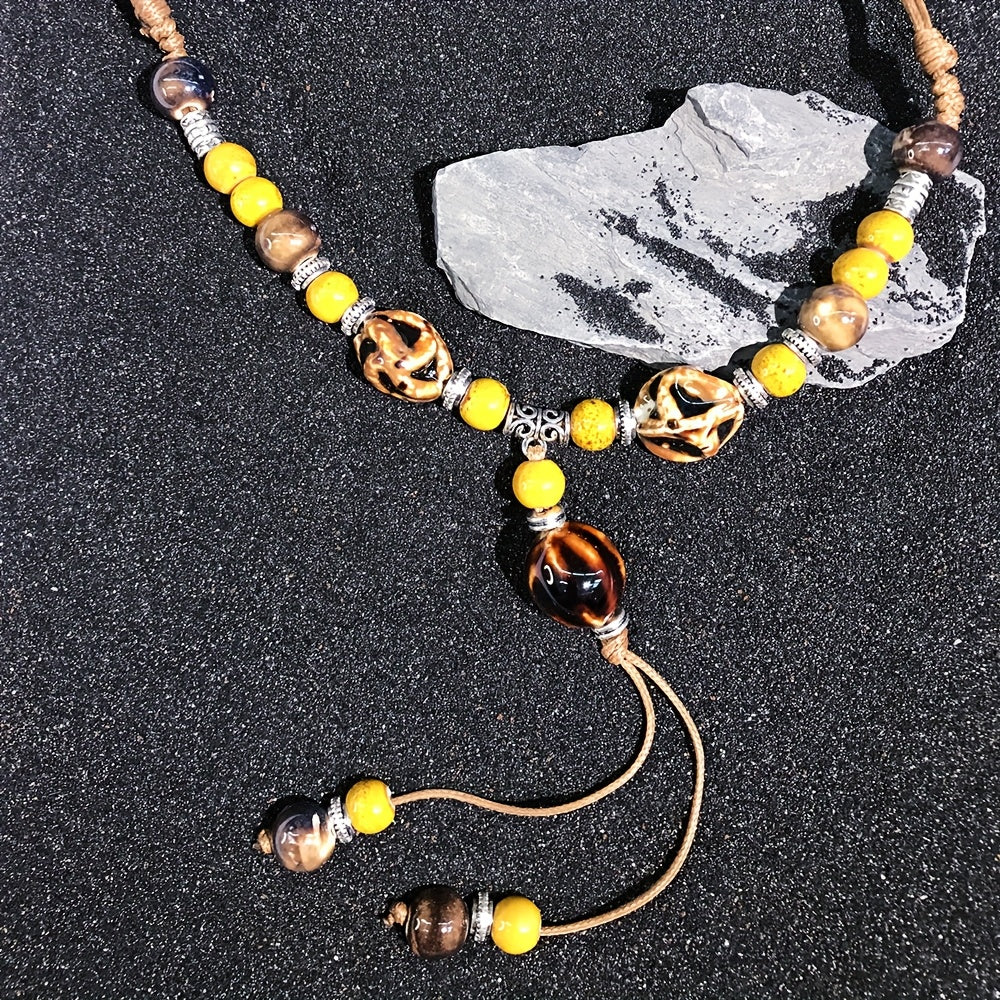 Dunhuang Style Ceramic Necklace — Ancient Chinese Energy Talisman for Harmony & Prosperity