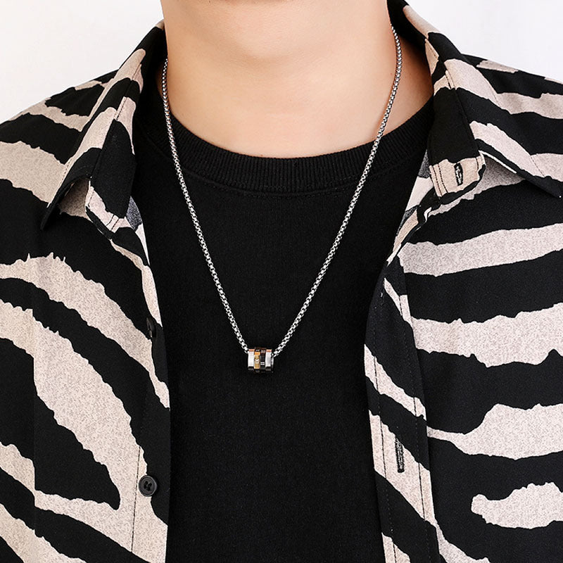 Men's Stainless Steel Necklace - Universal Pendant Chain for Protection & Confidence - High-End Cool Accessories for Holidays