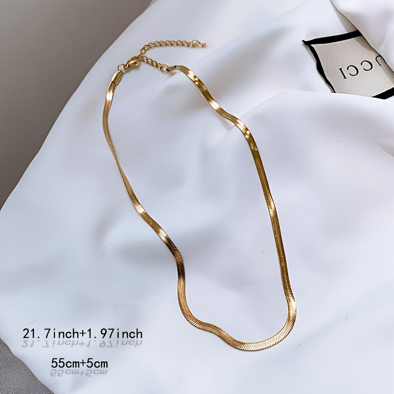 Minimalist Snake Bone Necklace with Positive Energy - European & American Style Collarbone Jewelry