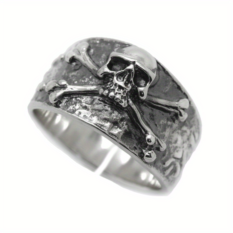 Skull and Memento Mori Ring — Chunky Pirate Biker Ring for Energy Protection & Spiritual Harmony