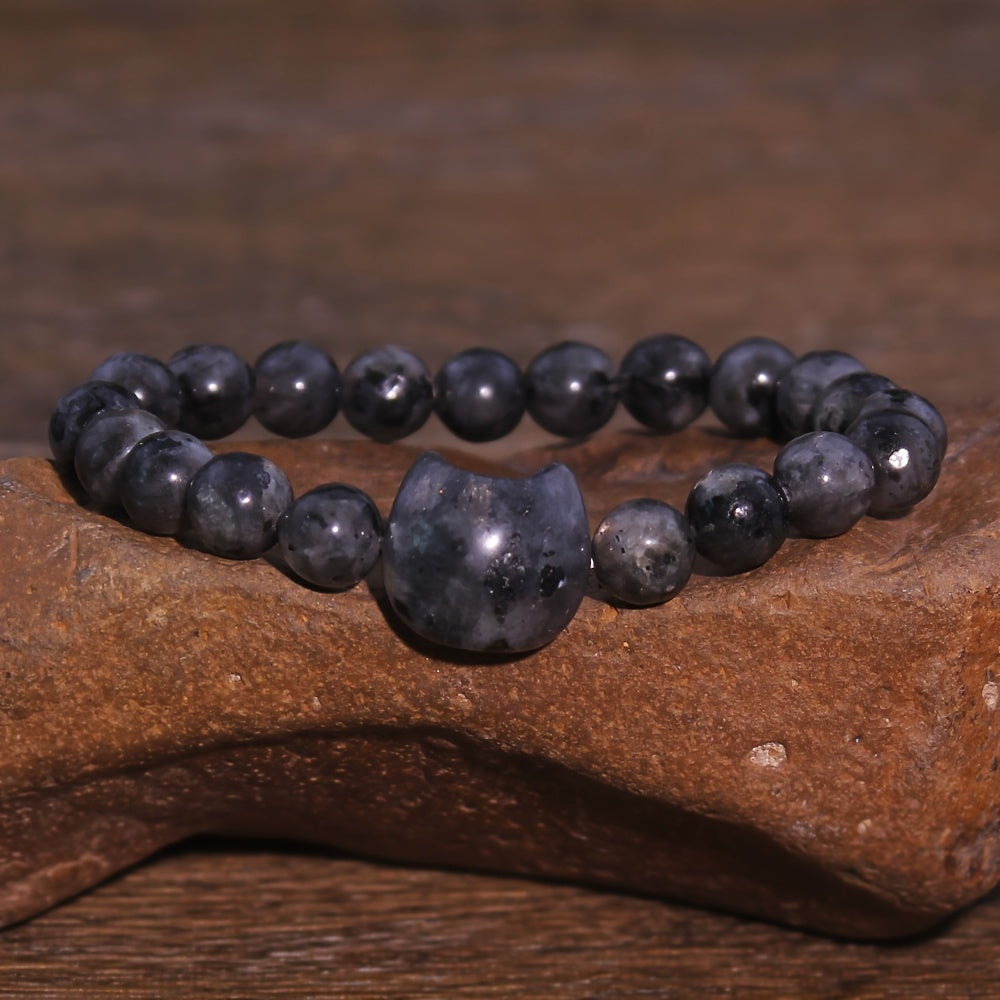 Elegant Cute Cat Head Bracelet - Natural Stone Energy for Daily Wear & Gifting