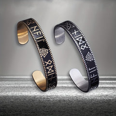 Vintage Stainless Steel Viking Rune Triquetra Cuff Bracelet — Spiritual Protection, Ancient Wisdom & Norse Energy Amulet