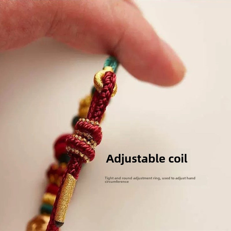 Elegant Dimple Knot Blessing Bracelet — Hand-Woven Nylon Rope, Love • Protection • Prosperity Energy, Adjustable Everyday Talisman