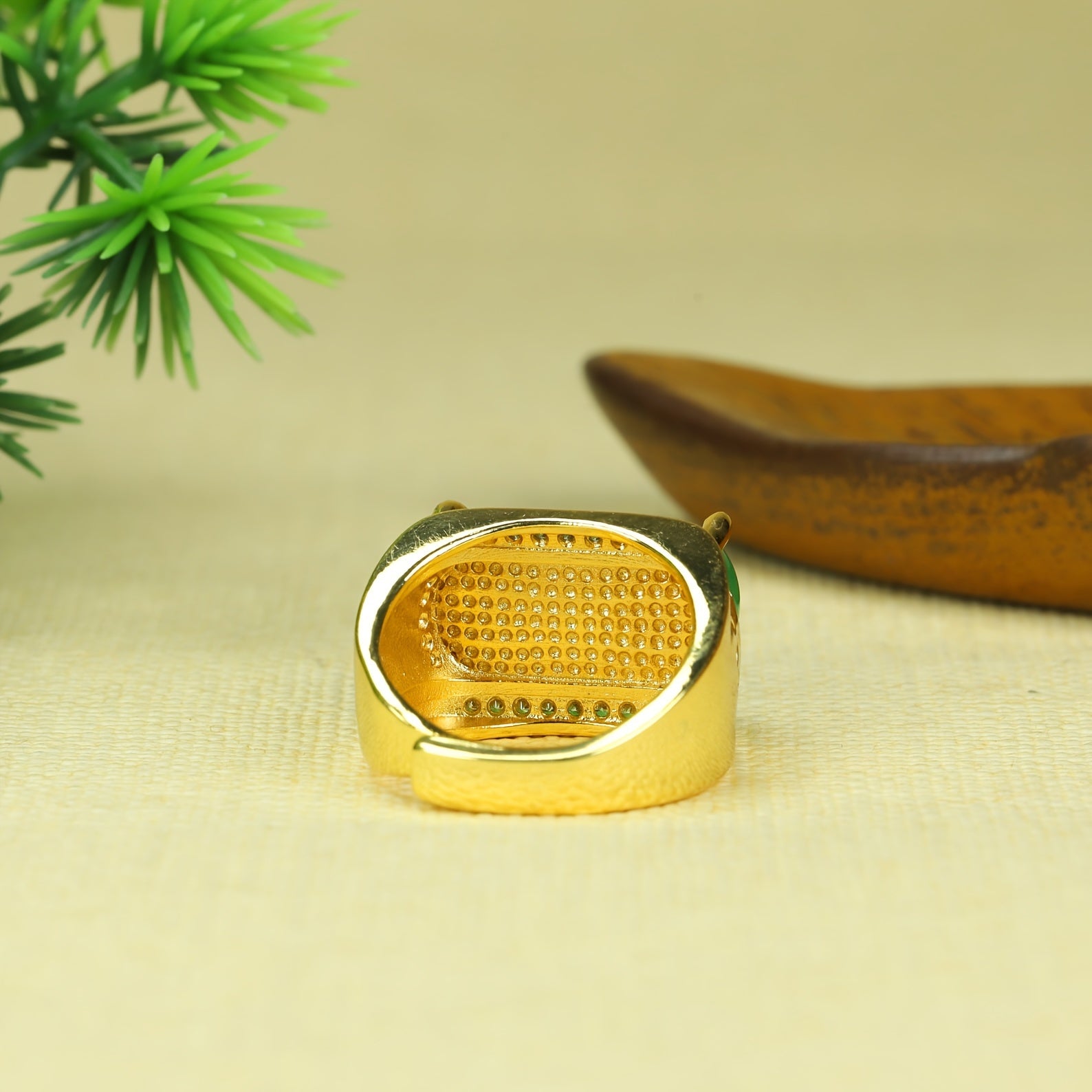 Vintage Agate Ring for Prosperity & Emotional Balance Adjustable Square Statement Ring