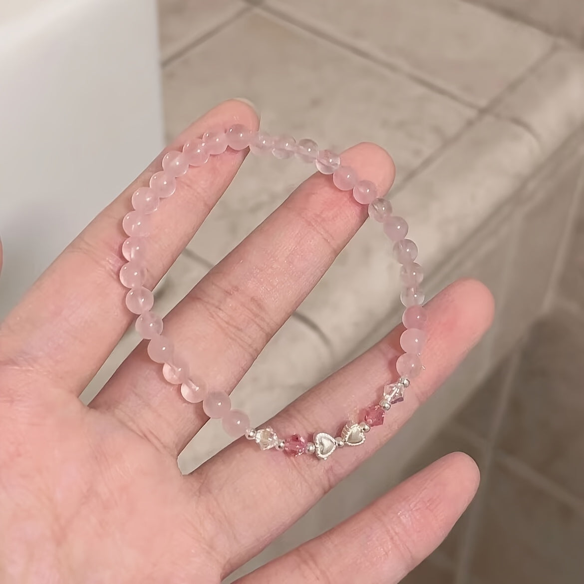 Boho-Chic Sweetheart Bowknot Beaded Bracelet - Pink & Blue Resin Beads for Emotional Balance & Creative Expression