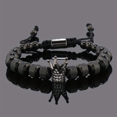 Golden Crown Charm Men's Bracelet - Luxury Stainless Steel Accessory for Prosperity & Protection