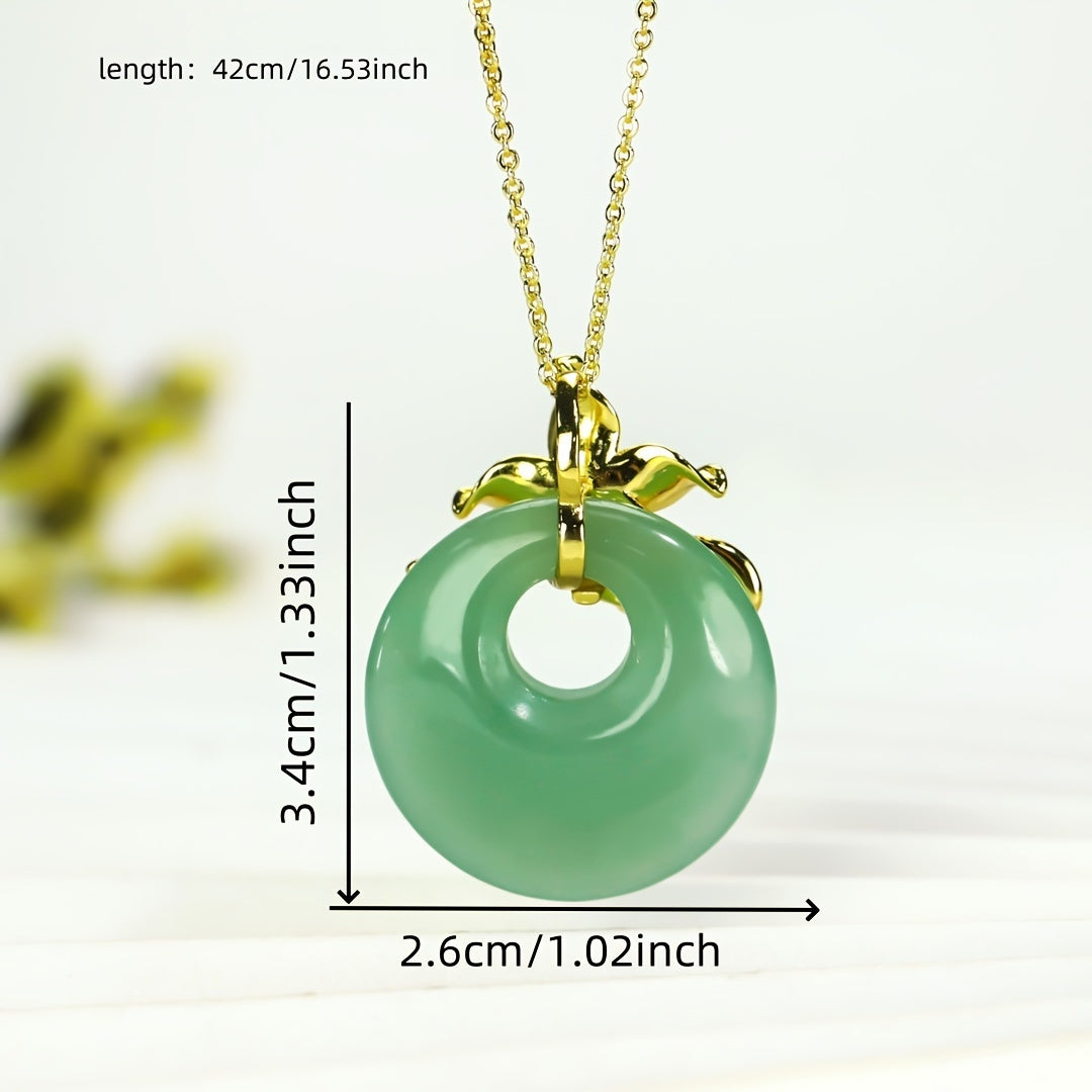 Elegant Vintage Jade Pendant Necklace - Harmony & Prosperity Energy for Daily Wear