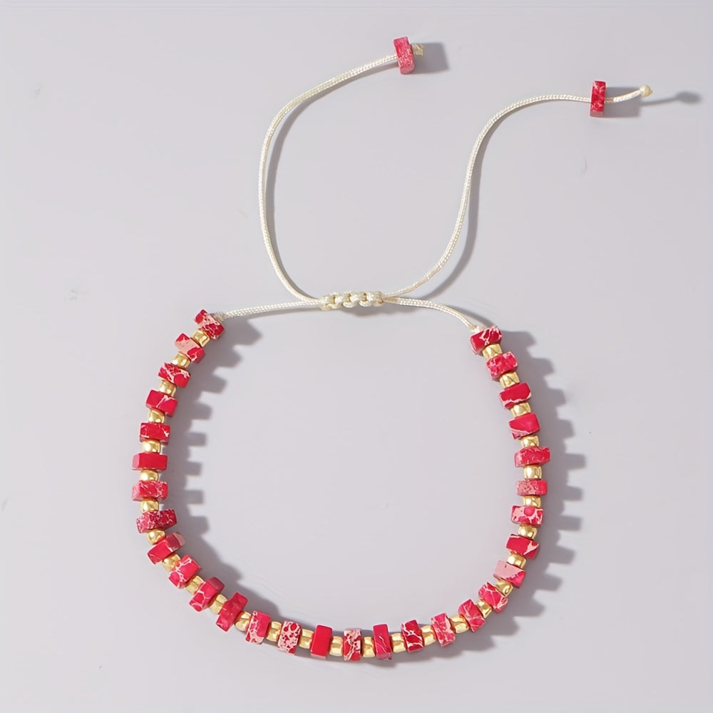Emperor Stone Square Woven Bracelet - Vibrant Energy & Versatile Style