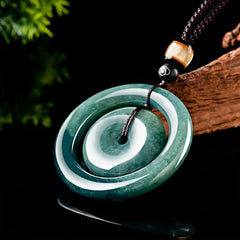 Light Green Jade Pendant Necklace for Harmony, Prosperity & Grounding