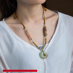 Vibrant Bohemian Hand-Woven Adjustable Necklace — Spiritual Harmony & Energy Balance Amulet