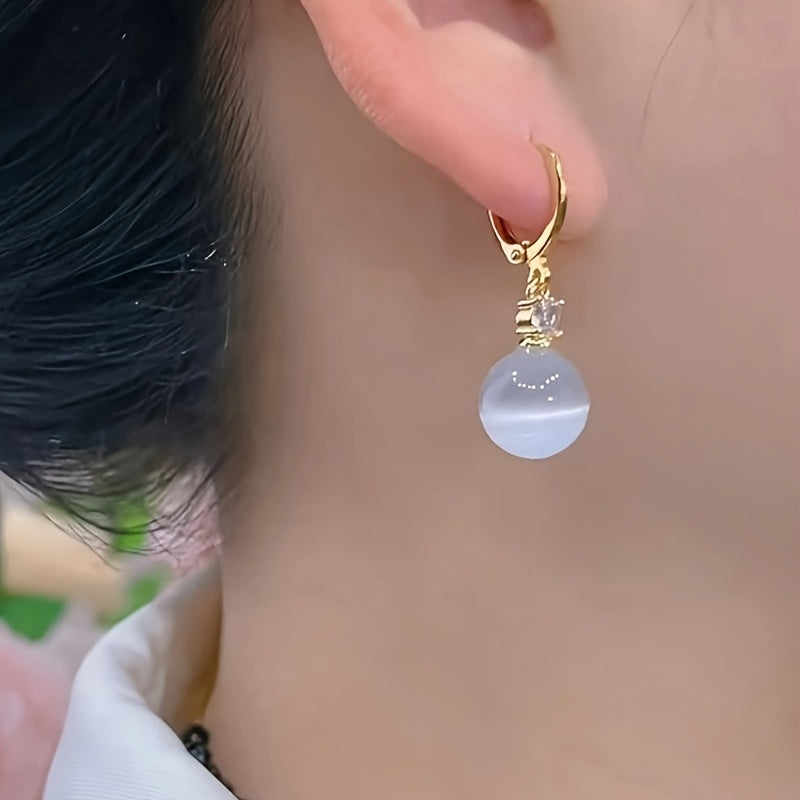 Bohemian Cat's Eye Drop Earrings - Summer Vibes & Harmony Energy