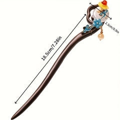 Pan Hair Hairpin - New Chinese Style High-end Feeling with Wooden Craftsmanship for Harmonious Energy Flow & Cultural Elegance