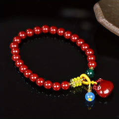 Elegant Cinnabar Bracelet - Good Luck Charm & Wealth Energy