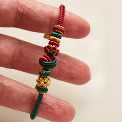 Elegant Dimple Knot Blessing Bracelet — Hand-Woven Nylon Rope, Love • Protection • Prosperity Energy, Adjustable Everyday Talisman