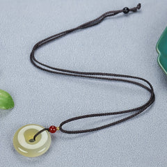 Bohemian Agate Peace Pendant Necklace - White Stone Energy for Casual Wear & Gifting
