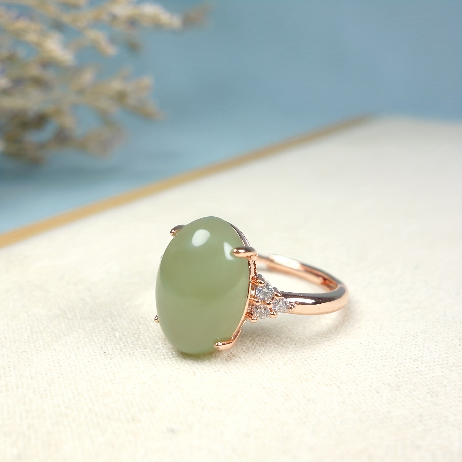 Natural Stone Ring for Men - High-Quality Adjustable Good Luck Talisman for Prosperity