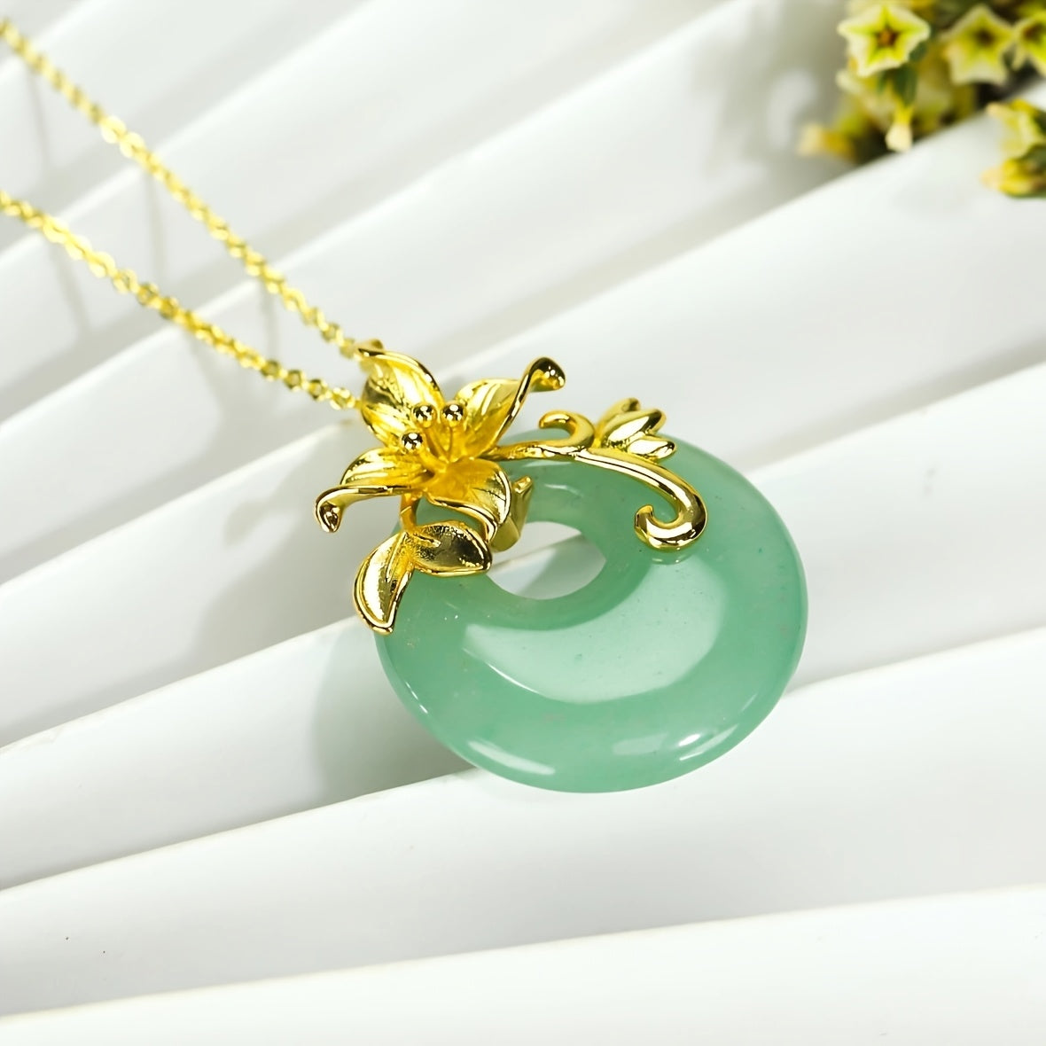 Vintage Boho Natural Stone Peace Buckle Pendant Necklace - Harmonious Energy for Daily Wear & Valentine's Day