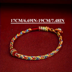 Boho Lucky Charm Bracelet — Handwoven Multicolor Protection & Good Luck Amulet