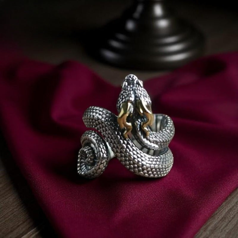 Vintage Snake Ring for Men & Women — Adjustable Gothic Serpent Ring with Energizing Power, Spiritual Harmony & Protection Amulet
