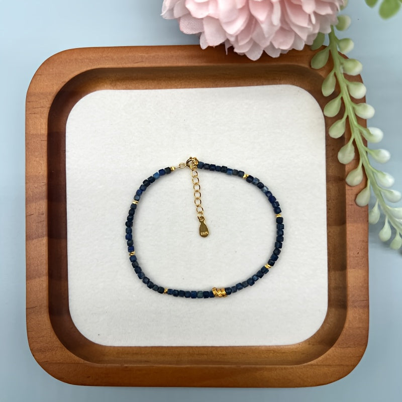 Elegant Bohemian Lapis Lazuli Bracelet - Spiritual Harmony & Prosperity Energy Boost