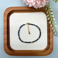 Elegant Bohemian Lapis Lazuli Bracelet - Spiritual Harmony & Prosperity Energy Boost