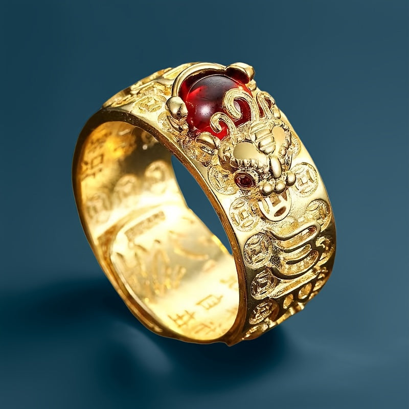 Vintage Chinese Pixiu Ring - Feng Shui Wealth & Protection Energy