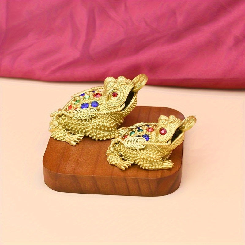 Golden Three-Legged Toad Figurine — Wealth Attraction, Prosperity & Protection Feng Shui Decor