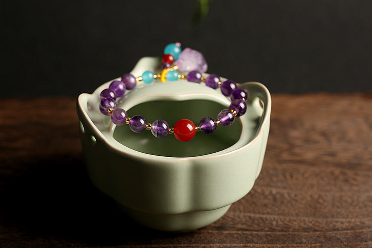 Natural Lavender Amethyst Spiritual Energy Healing Bracelet Natural Lavender Amethyst Irregular Amethyst Bracelet