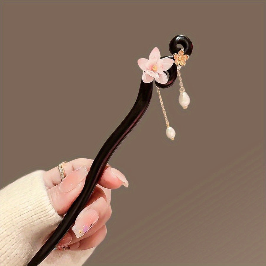 2pcs Romantic Cherry Blossom Hairpin Set - Feminine Ancient Style with Swaying Flow for Mindful Energy & Harmonious Elegance