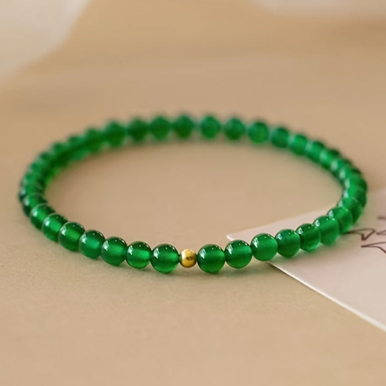Elegant Green Crystal Bead Bracelet - Perfect Gift for Mother’s Day & Energy Balance