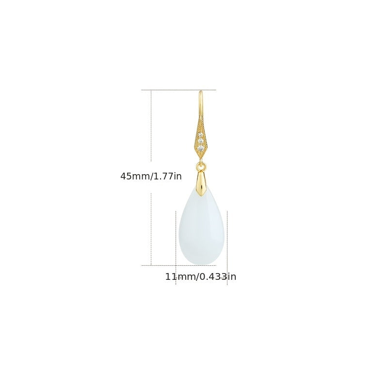 Vintage White Teardrop Earrings for Daily Elegance & Spiritual Harmony