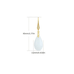 Vintage White Teardrop Earrings for Daily Elegance & Spiritual Harmony