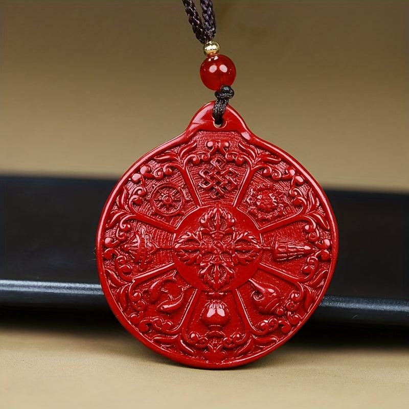 Cinnabar Bagua Pendant — Protective Red Energy Amulet for Harmony, Prosperity & Spiritual Vitality