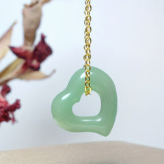 Heart & Flower Geometric Stone Necklace: Natural Energy Protection for Men