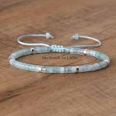 Natural Stone Beaded Bracelet for Spiritual Harmony - Handmade Adjustable Jewelry